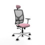 PIQUERAS Y CRESPO Silla de oficina Motilla con mecanismo Sincro/Traslack Rosa y Gris