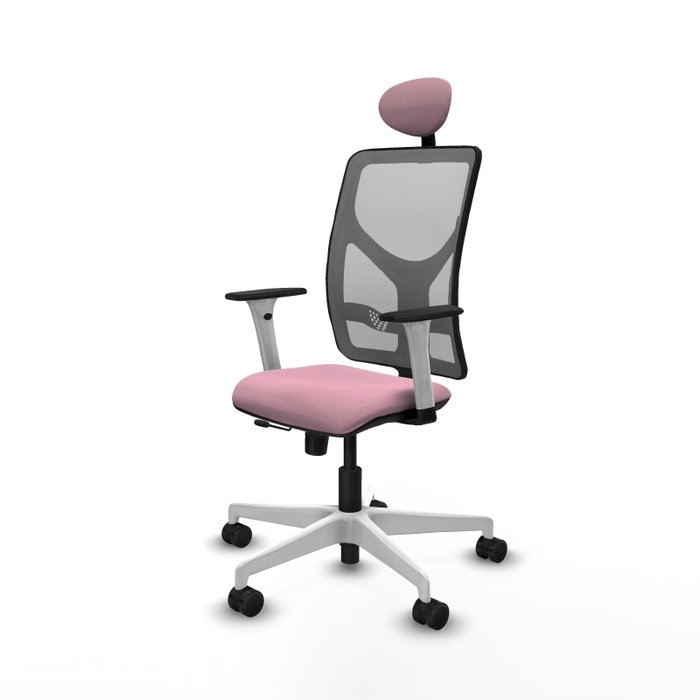PIQUERAS Y CRESPO Silla de oficina Motilla con mecanismo Sincro/Traslack Rosa y Gris
