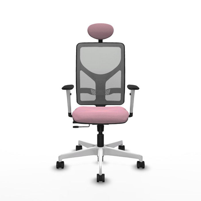 PIQUERAS Y CRESPO Silla de oficina Motilla con mecanismo Sincro/Traslack Rosa y Gris