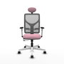 PIQUERAS Y CRESPO Silla de oficina Motilla con mecanismo Sincro/Traslack Rosa y Gris