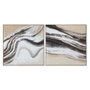 DKD Home Decor Set de 2 Cuadros Abstractos de Yute y PS en Beige y Blanco