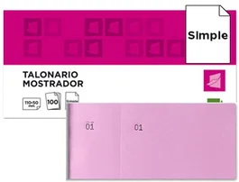 Liderpapel Talonario mostrador tl11 rosa con matriz 50x110 mm 100 hojas