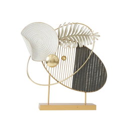 DKD Home Decor Decoración de Metal Abstracto Dorado