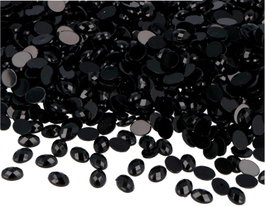 Innspiro Gemas Decorativas Acrílicas Ovaladas Negro Opaco 6x8mm
