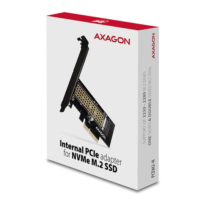 Axagon PCEM2-N Adaptador PCIe-3.0-x4 para 1x M.2-NVMe-SSD hasta 2280