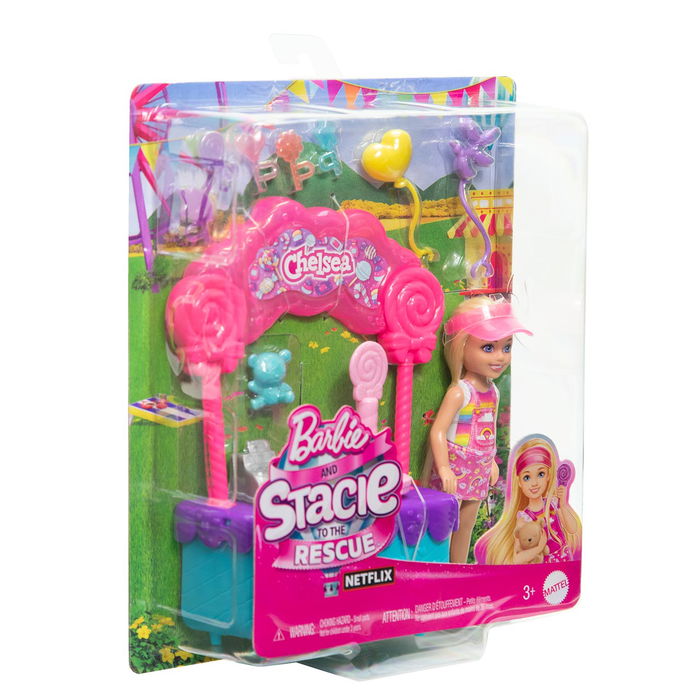 Barbie Muñeca Chelsea y su Tienda de Dulces HRM07 Mattel Conjunto de Juego Puesto de Piruletas con Accesorios Barbie Muñeca Chelsea y su Tienda de Dulces HRM07 Mattel Conjunto de Juego Puesto de Piruletas con Accesorios