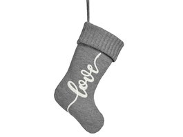 Calcetín Navideño Love Krist+ 50 cm Gris y Blanco (Set de 24)