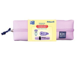 Portatodo Oxford Kangoo Live&Go Rectangular Mediano Con Contenido Surtido Pastel (4 Col.) (1X Marcador Textmarker 490, 1X Goma Y 1X Corrector Fancy Roller)