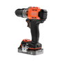 Black & Decker BCD383D1XK-QW Taladro Percutor Atornillador 18V 2Ah Batería, Pistola, Capacidad 13mm, Color Naranja