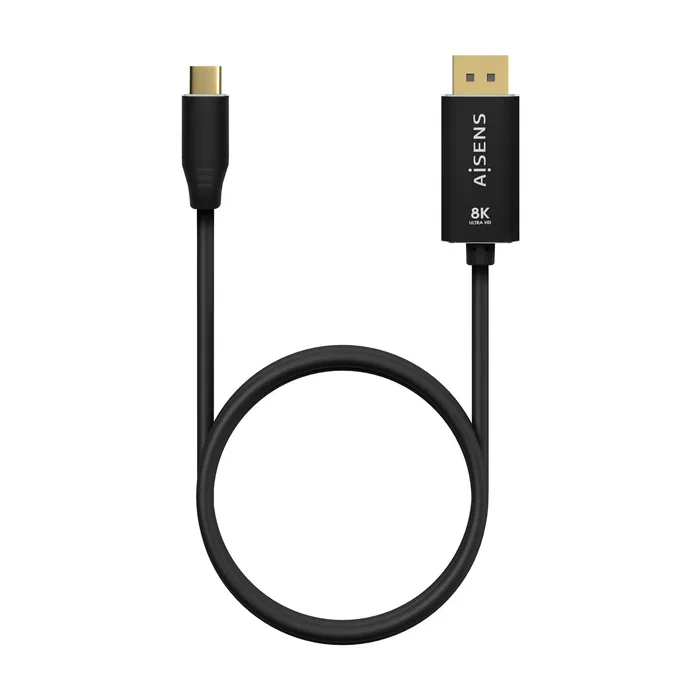 Aisens Cable Conversor Aluminio USB-C a DisplayPort 8K@60Hz, 0,8m, Negro