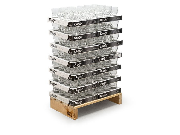 Vivalto Vaso Vidrio Transparente 360 ml - Dimensiones 8.5 x 12 x 8.5 cm (Set de 168)