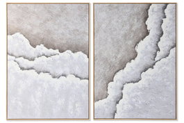 DKD Home Decor Cuadro Madera 102,6x4,3x143 Abstracto Surtido de 2 Piezas