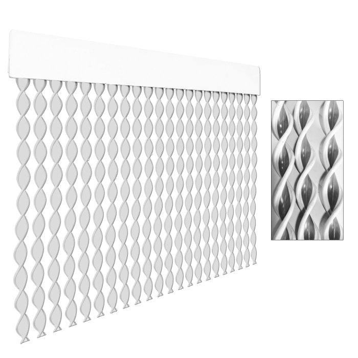 Cortina Puerta Cordón Espiral Tambre 90 x 210 Gris-Blanco 20202D Cortina Puerta Cordón Espiral Tambre 90 x 210 Gris-Blanco 20202D