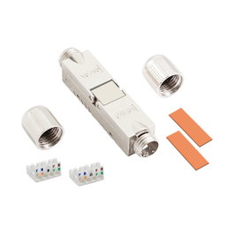 LogiLink Conector de ensamblaje de campo Cat.6A blindado con alivio de tensión tipo tornillo