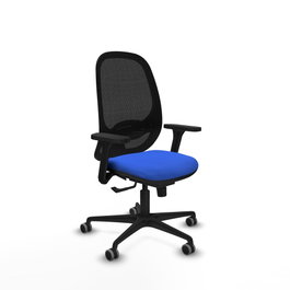 PIQUERAS Y CRESPO Silla de oficina Cilanco con mecanismo Sincro, Tela Azul y Malla Negra
