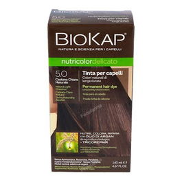 BIOKAP Tinte Castaño Claro Natural 5.0 Delicato 140Ml con Aceite de Argán y Proteínas Vegetales
