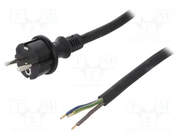 PLASTROL Cable de alimentación H07RN-F 3x2,5mm2 con enchufe CEE 7/7 (E/F) de 2m