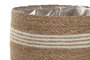 DKD Home Decor Set de 6 Maceteros Seagrass y Yute Natural y Blanco