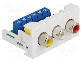 DeLOCK Módulo Easy 45 con 3 puertos RCA hembra, 22,5 x 45 mm
