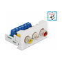 DeLOCK Módulo Easy 45 con 3 puertos RCA hembra, 22,5 x 45 mm