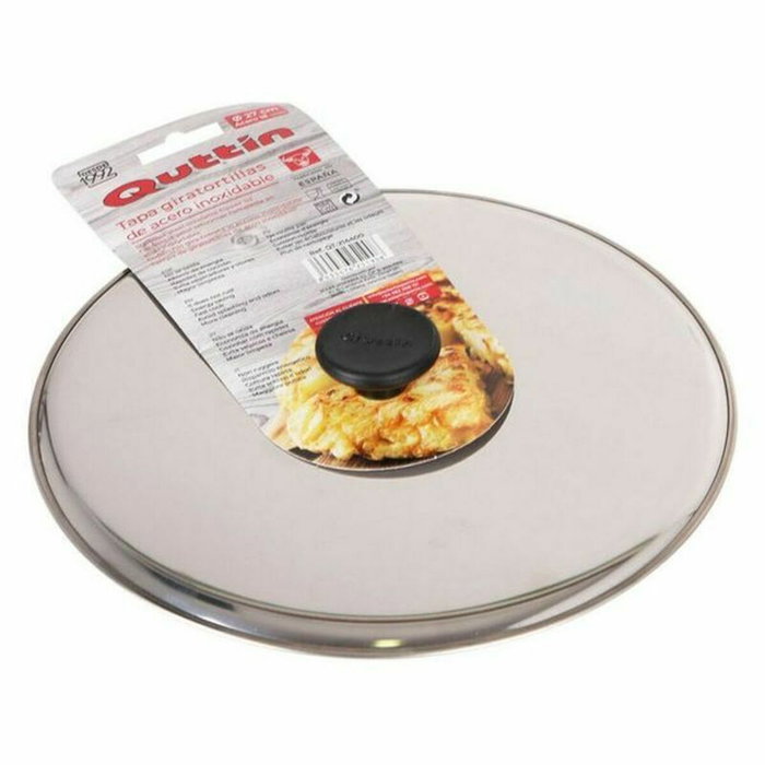 Tapa volteadora de tortillas Quttin 144881 Ø 27 cm 27 x 27 x 3 cm Acero Inoxidable (6 Unidades)