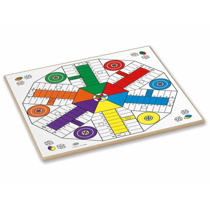 Cayro Tablero Parchís y Oca de Madera para 6 Jugadores (40x40 cm) inevitable