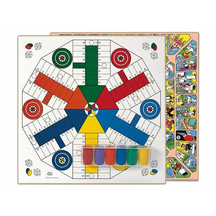 Cayro Tablero Parchís y Oca de Madera para 6 Jugadores (40x40 cm) inevitable