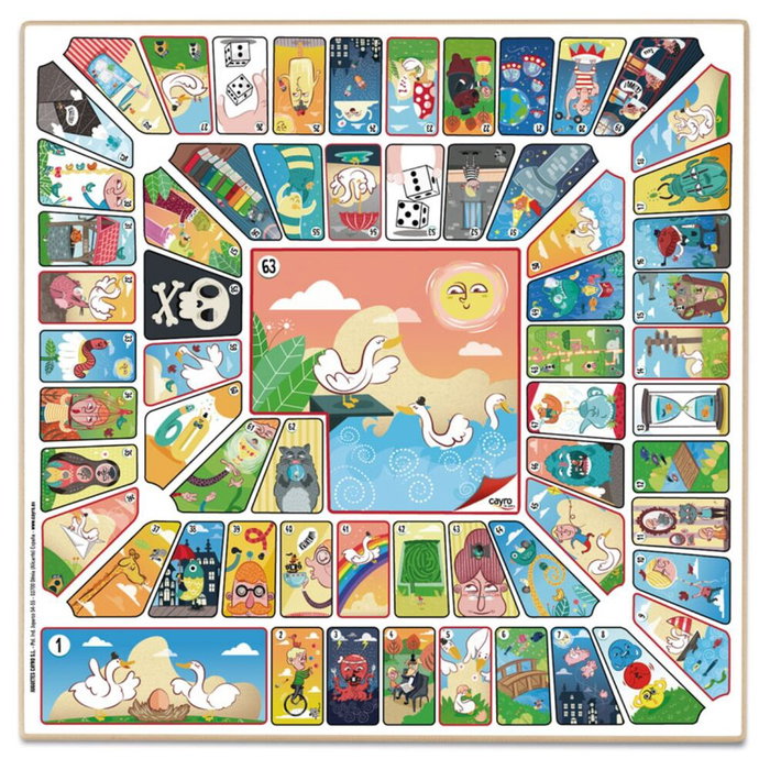 Cayro Tablero Parchís y Oca de Madera para 6 Jugadores (40x40 cm) inevitable