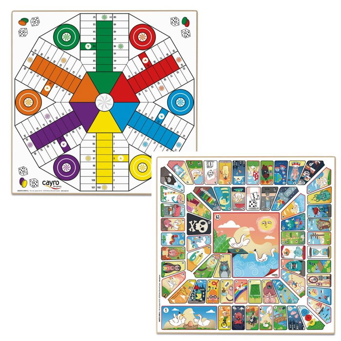 Cayro Tablero Parchís y Oca de Madera para 6 Jugadores (40x40 cm) inevitable