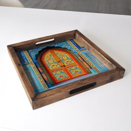 Aberto Design REF055 Bandeja Madera Maciza Impresión UV 35x35x4 cm