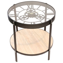 Home Deco Factory Mesa Auxiliar Reloj Industriel diámetro 50.5 cm h.51 cm