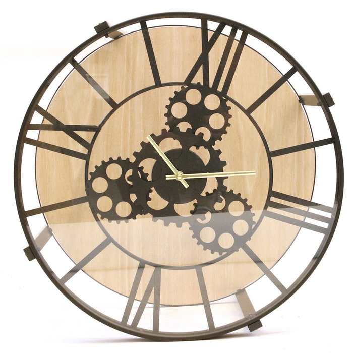 Home Deco Factory Mesa Auxiliar Reloj Industriel diámetro 50.5 cm h.51 cm