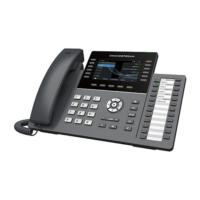Grandstream Teléfono IP GRP-2636 con Pantalla LCD de 4.3 Pulgadas, 12 Líneas, Wi-Fi, Bluetooth y PoE, Negro