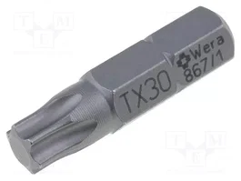 WERA Punta de destornillador Torx® TX30 1/4 pulgada 25 mm