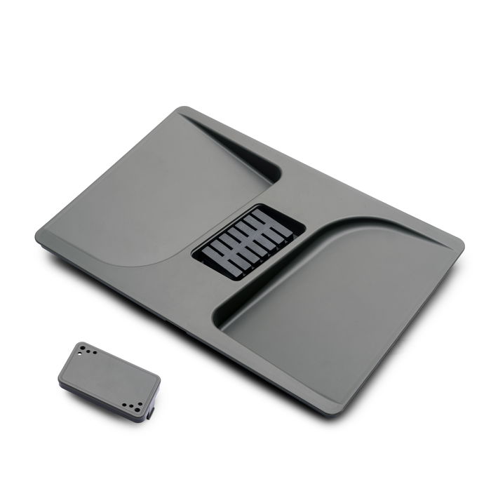 Emuca Contenedores para cajón de cocina Recycle con tapa anti olores, Altura 216mm, 1x12litros, Plástico gris antracita