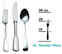 Cubiertos Euro Tenedor de Mesa de Acero (Set de 12)