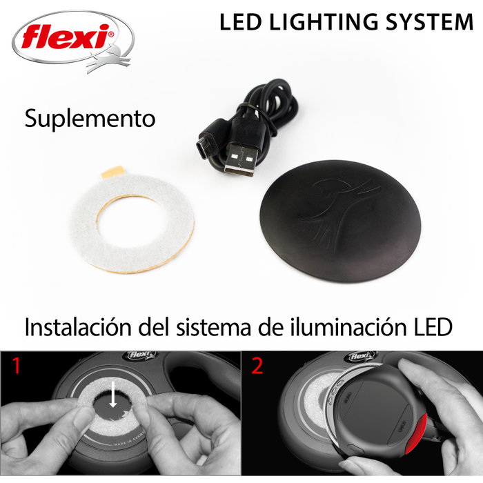 Flexi Sistema Led Para Correas Flexi Negro (Set de 12)