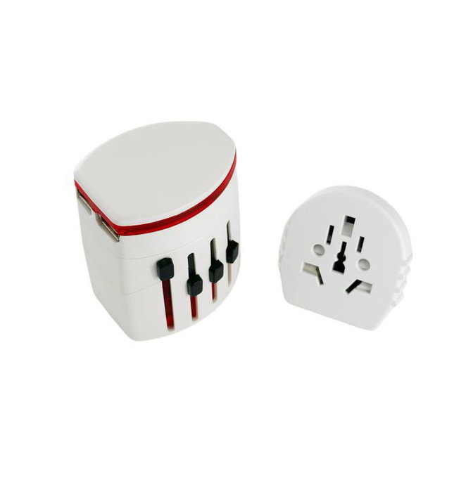 MicroConnect Adaptador Mundial Pro+USB Dual USB, 2 y 3 Polos