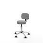PIQUERAS Y CRESPO Silla Llanos giratoria gris claro con base cromada