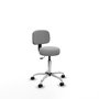 PIQUERAS Y CRESPO Silla Llanos giratoria gris claro con base cromada
