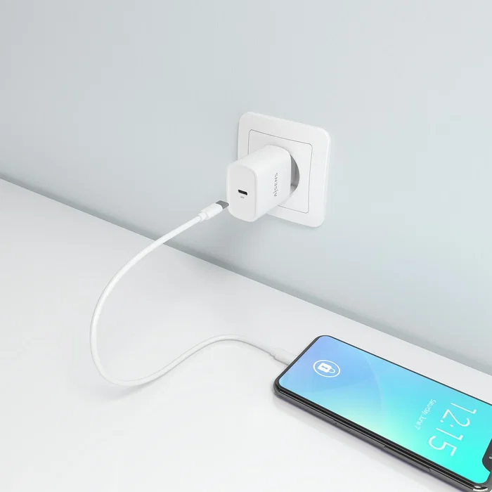 Aisens A110-0950 Cargador GaN USB-C 30W con Tecnología PD 3.0 y PPS para Carga Rápida Universal de Portátiles y Móviles - Blanco