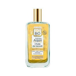 SO'BIO ETIC Aceite Seco Facial, Corporal y Capilar de Argán Bio 100 ml - Para Cara, Cuerpo y Cabello - Con Aceite de Rosa y Vitamina E
