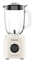 Taurus Optima Vintage 1500MAX Batidora de Vaso 1500W, Jarra de Vidrio 1.8L (1.5L útil), 4 Cuchillas Acero Inoxidable, Pica Hielo, 21500 rpm, 2 Velocidades + Turbo, Color Crema