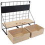 Home Deco Factory Estante Deco Filaire 2 Cajones Con Panel Iman Para Colgar o Apoyar 41x15x34 cm