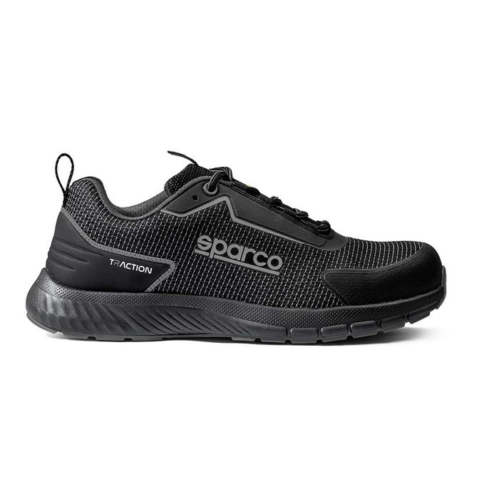 Sparco Traction Fuji Zapato Deportivo de Seguridad ESD S1P SRC Negro - Talla 40 - Suela Antideslizante y Resistente al Calor