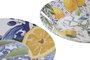 DKD Home Decor Plato de Melamina Azulejos 2 Surtido Azul y Amarillo