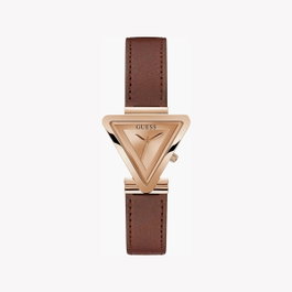 Guess Reloj GW0548L2 con esfera rosa y correa de cuero marrón