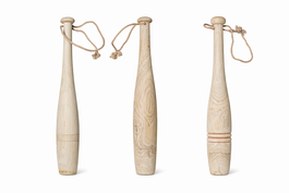 DKD Home Decor Decoración Madera Teca Pesas Antiguas 6x6x45