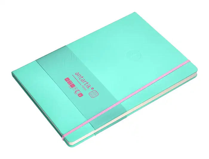 Antartik Cuaderno Tapa Dura A4 Hojas Cuadriculadas 100 Hojas 80 gr Rosa y Turquesa FSC Colección Antartik Notes