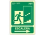 Archivo 2000 Señal Salida Emergencia Escalera Sube Derecha PVC Verde Luminiscente 224x300 mm